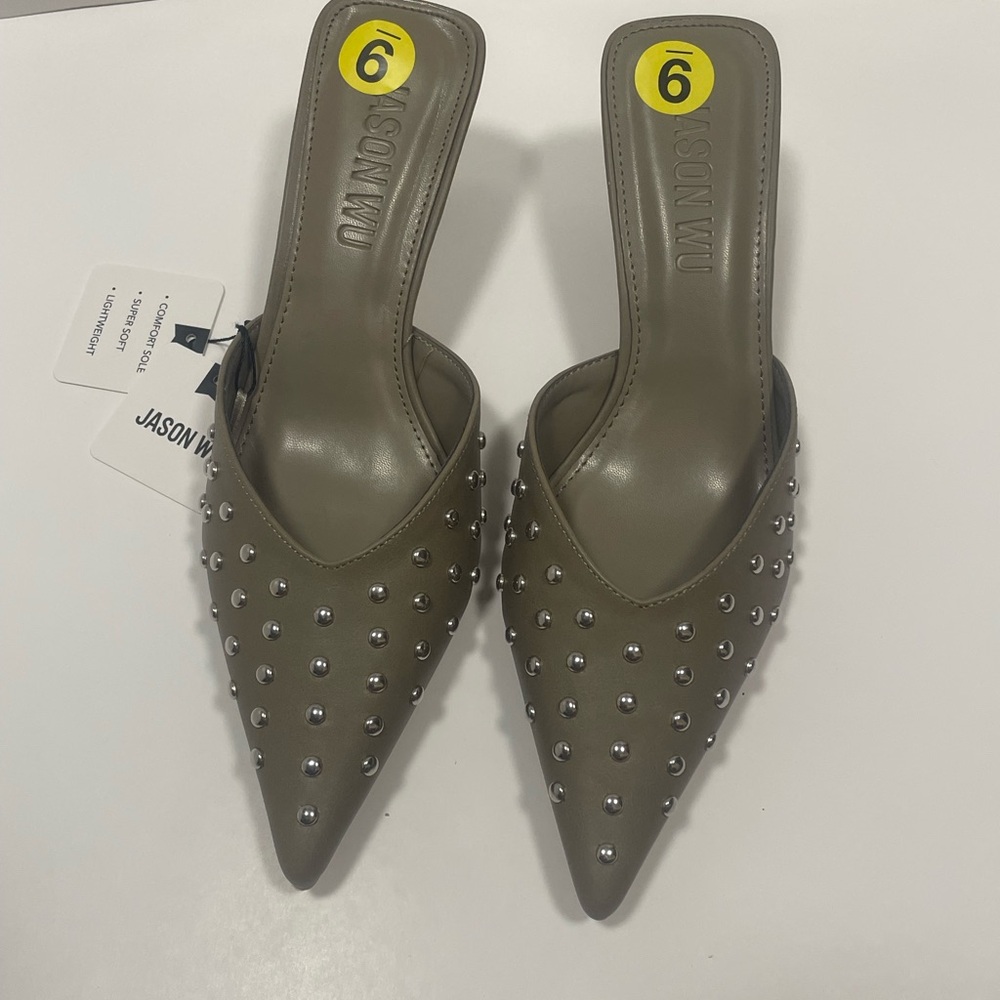 Jason Wu Studded Taupe Mules